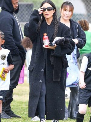 Kim Kardashian Black Fur Coat