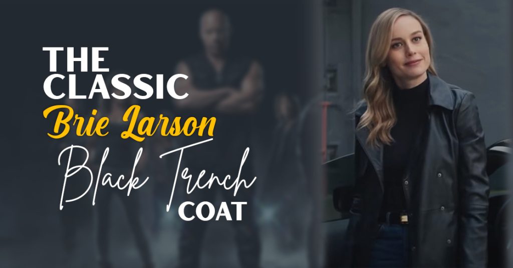 The Classic Brie Larson Black Trench Coat