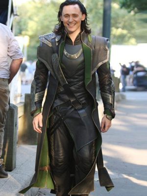 TV Series Loki Tom Hiddleston Black Leather Trench Coat
