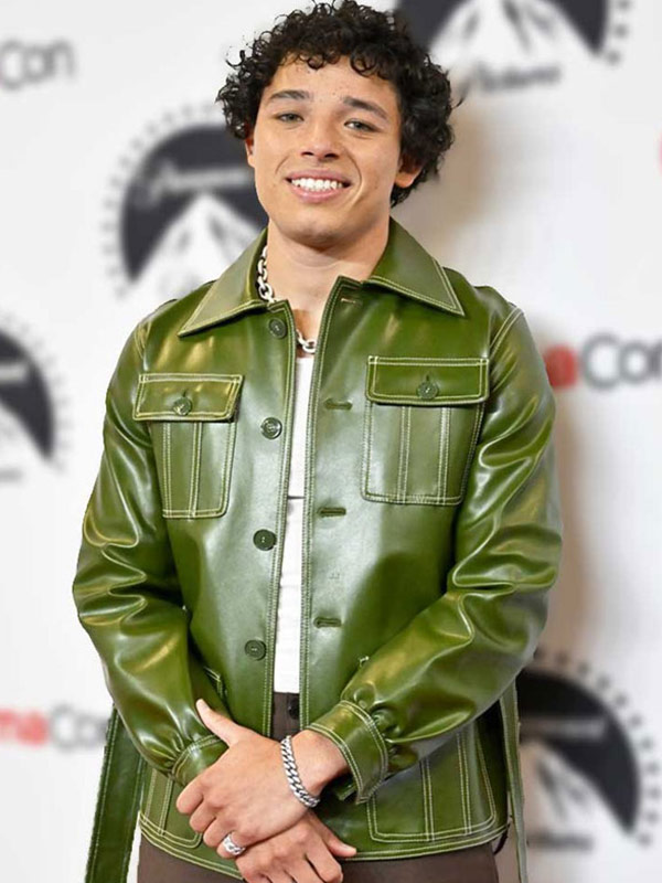 Reek Transformers: Rise of the Beasts 2023 Anthony Ramos Green Leather Jacket