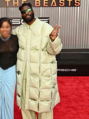 Transformers Movie Event NY 2023 Premiere Tobe Nwigwe Green Puffer Coat