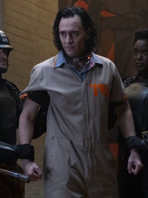 Loki 2021 TVA Tom Hiddleston Gray Cotton Jumpsuit
