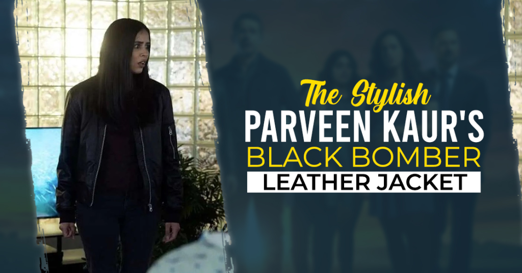 The Stylish Parveen Kaur's Black Bomber Leather Jacket