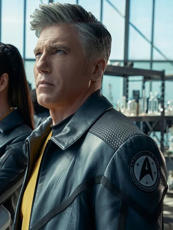 Star Trek Strange New Worlds Captain Pike Away Team Leather Jacket
