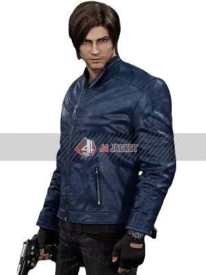 Matthew Mercer Resident Evil: Death Island Blue Leather Jacket