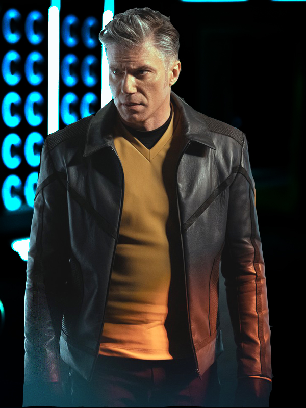 Anson Mount Star Trek Strange New Worlds 2023 Black Leather Jacket