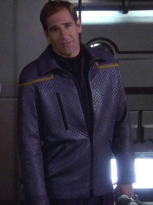 Star Trek Enterprise S01 Gray Quilted Uniform Leather Jacket
