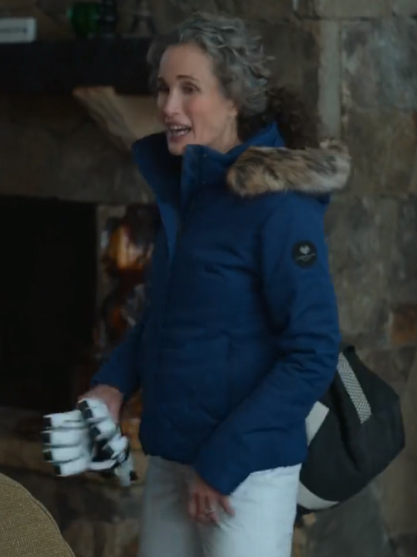 Andie MacDowell The Other Zoey Blue Fur Jacket