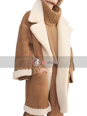 Women One Clothing Brand Brown Suede LeatherCoat