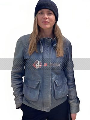 Jeanne Goursaud Pax Massilia 2023 Gray Leather Jacket