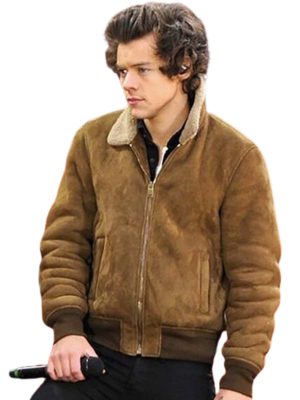 Harry Styles Brown Shearling Jacket