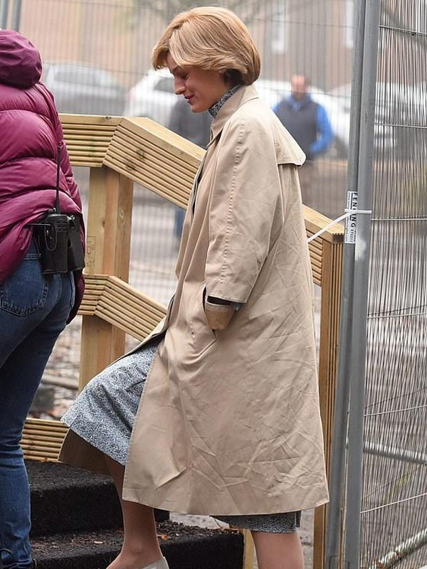 Princess Diana The Crown Beige Trench Coat