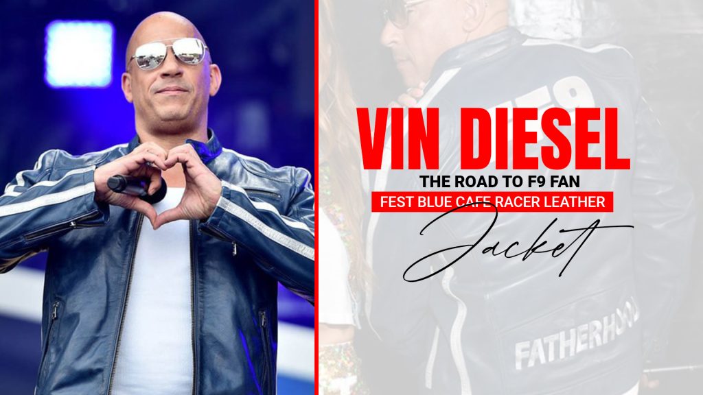 Vin Diesel The Road to F9 Fan Fest Blue Cafe Racer Leather Jacket 