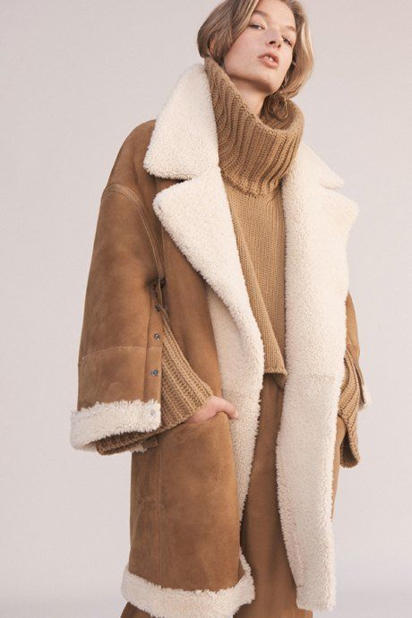 shearling trench coat women