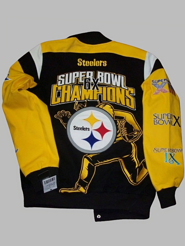 Pittsburgh Steelers 6x Super Bowl Champions Leather Jacket