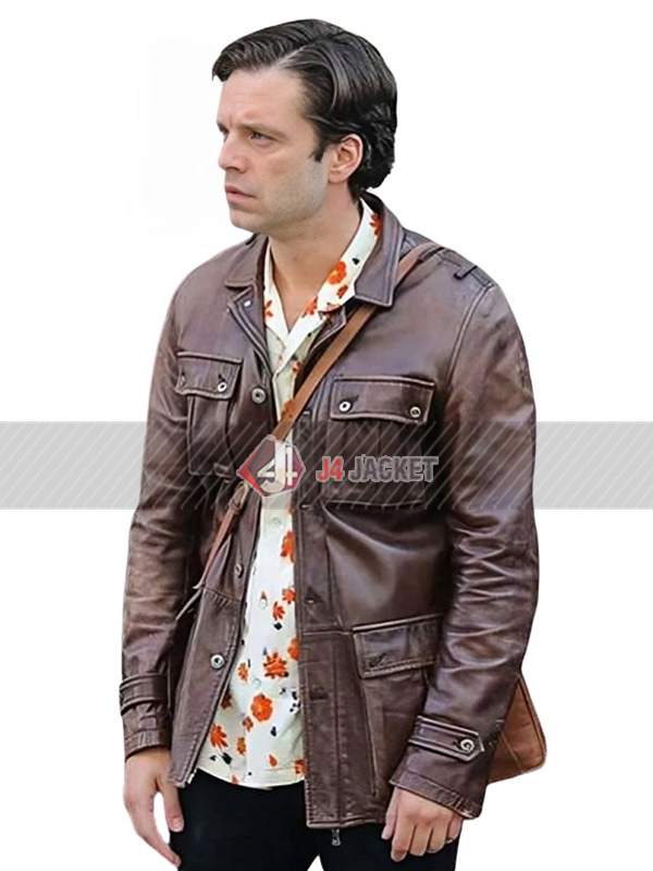 Sebastian Stan A Different Man 2024 Brown Leather Jacket