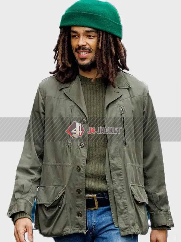 Kingsley Ben-Adir Bob Marley One Love 2024 Green Jacket