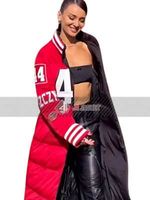 San Francisco 49ers Kristin Juszczyk Red Puffer Coat