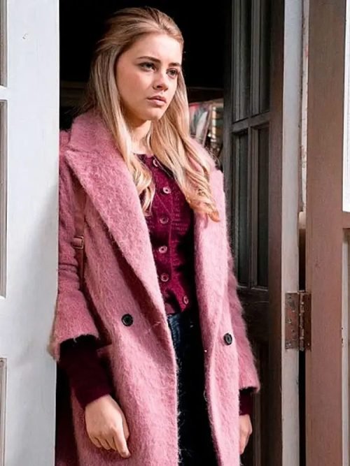 Josephine Langford After Ever Happy Pink Wool Coat
