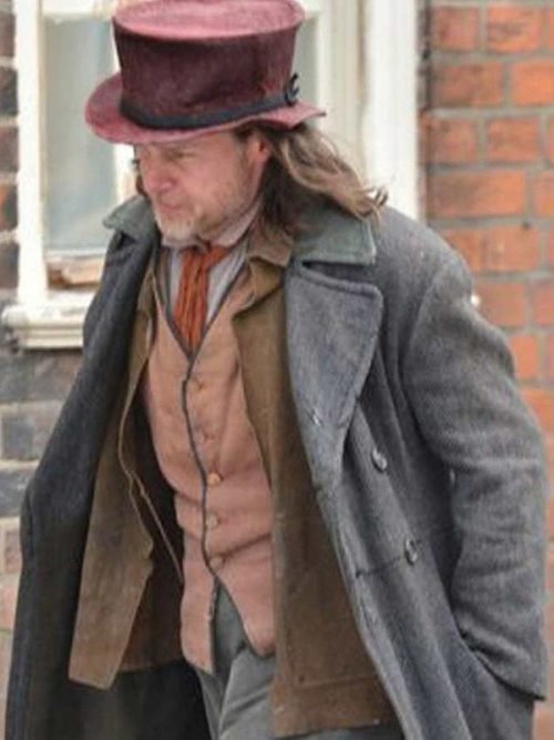 Guy Pearce A Christmas Carol Grey Wool Trench Coat