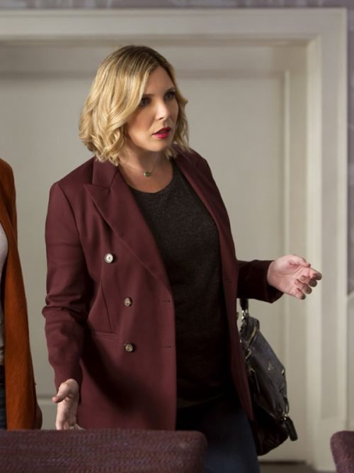 Grace and Frankie Brianna Hanson Maroon Blazer Jacket