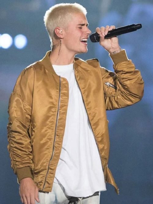 Justin Bieber Spring Brown Bomber Jacket