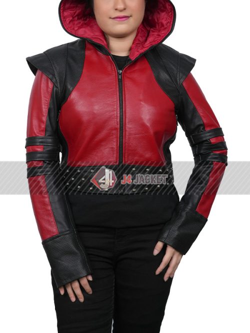 Kylie Cantrall Hooded Studded Leather Jacket