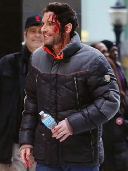 Lucifer Season 06 Tom Ellis Black Puffer Jacket
