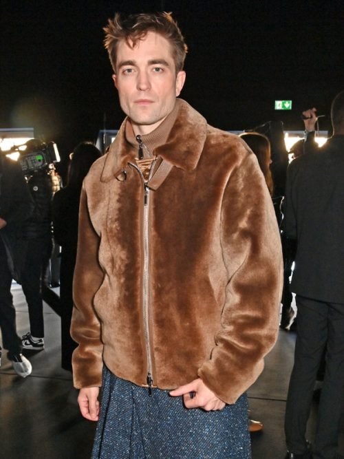 Robert Pattinson Milan Fashion Week Brown Jacket