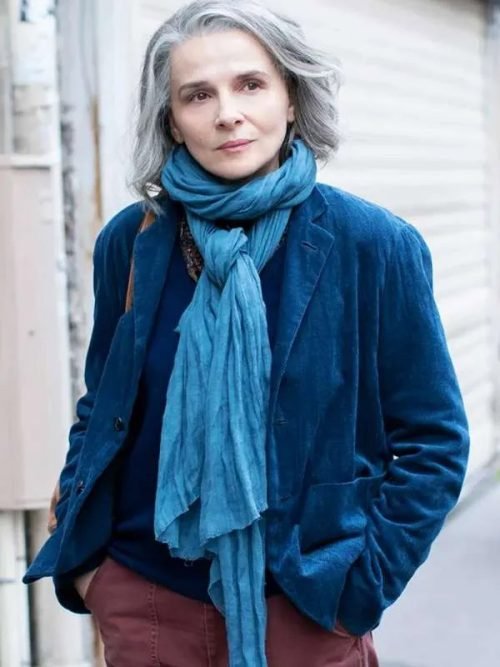 Juliette Binoche The Staircase Blue Blazer