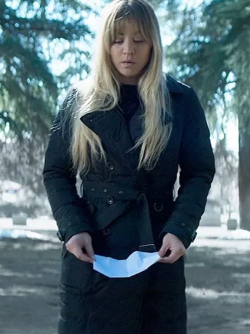 Kaley Cuoco The Flight Attendant Black Puffer Coat