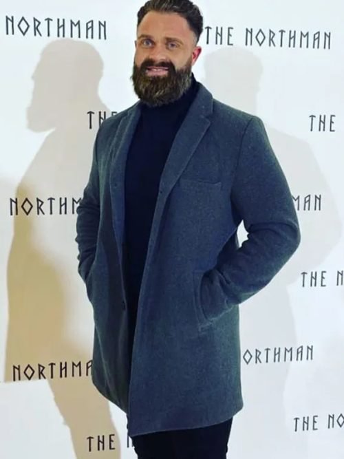James Yates The Northman Blue Trench Coat