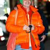 Brad Pitt Wolfs Orange Puffer Jacket