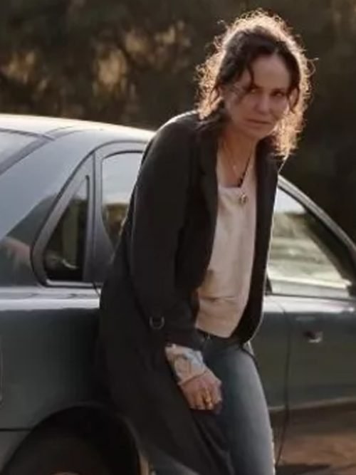 The Old Man Amy Brenneman Black Wool Coat