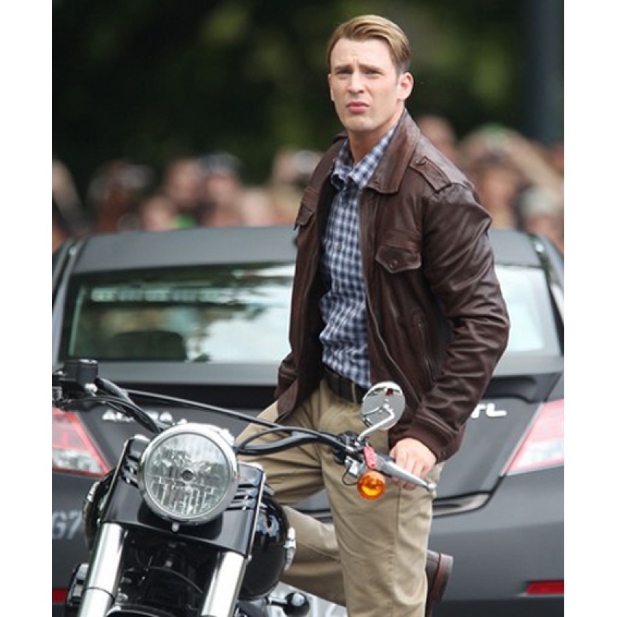 Chris Evens Biker Leather Jacket Avengers Age of Ultron J4Jacket