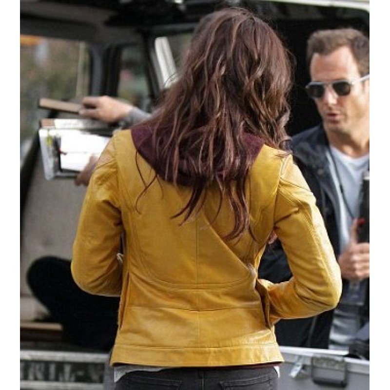 Megan fox yellow leather jacket deals