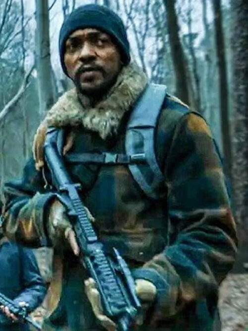 Anthony Mackie Elevation Movie Shearling Jacket