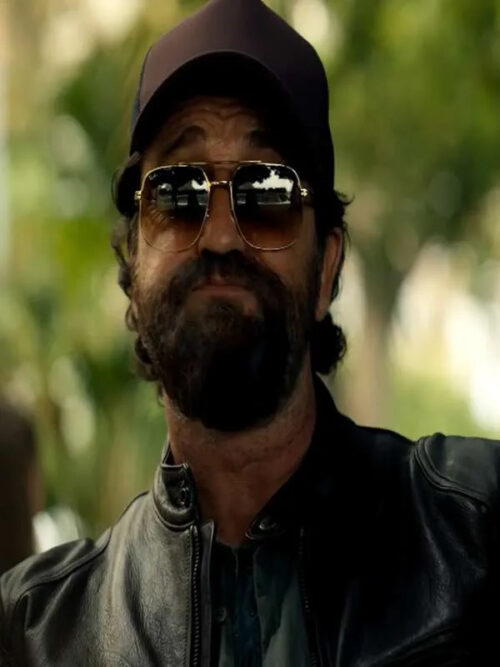 Den of Thieves 2 Gerard Butler Black Leather Jacket