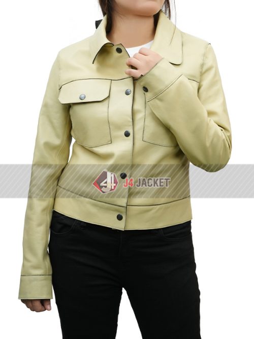 NCIS Sydney Evie Cooper Beige Leather Jacket