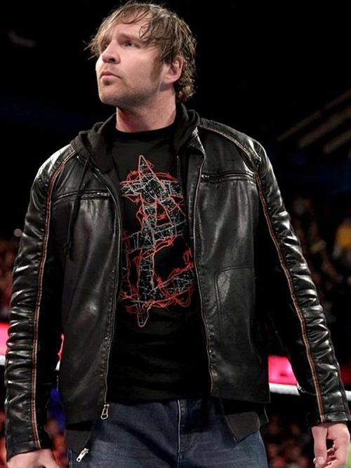 WWE Wrestler Dean Ambrose Black Quilted Leather Jacket
