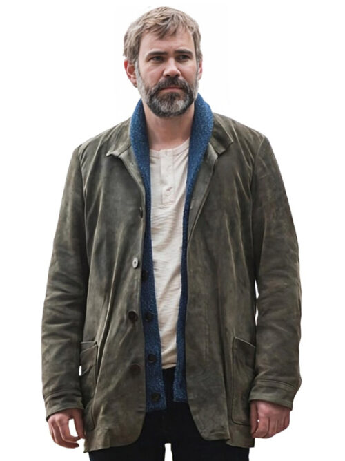 Murder In A Small Town S01 Karl Alberg Gray Suede Leather Jacket