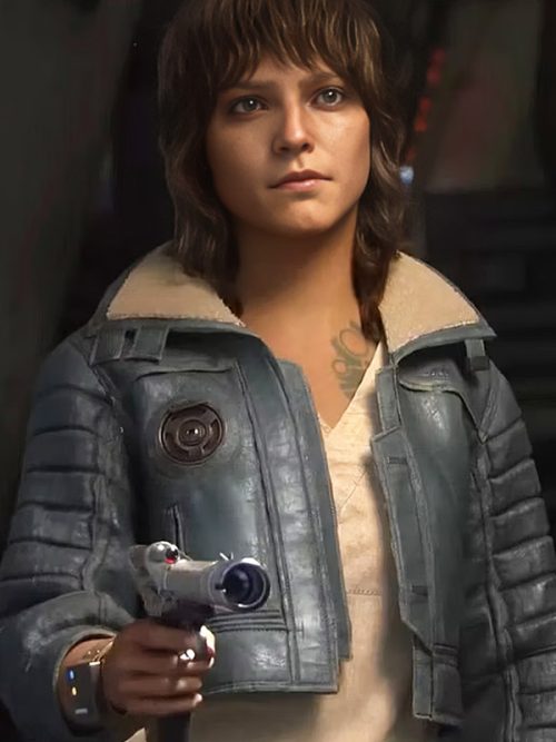Game Star Wars Outlaws Kay Vess Blue Leather Jacket