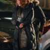 Canary Black 2024 Kate Beckinsale Black Hooded Coat