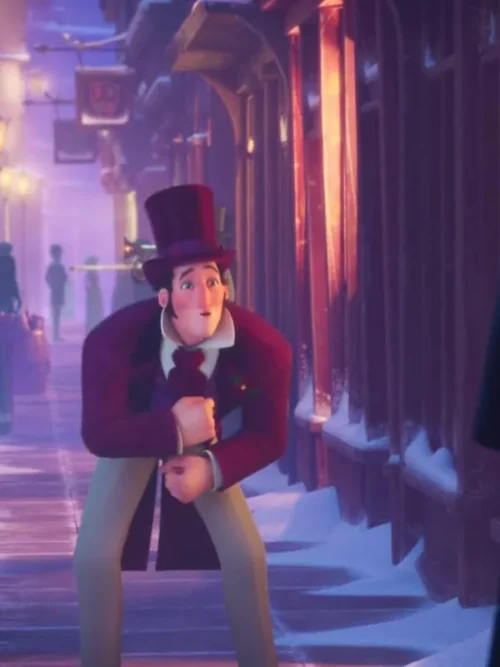 Fra Fee Scrooge A Christmas Carol Maroon Coat For Men