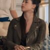 The Perfect Couple 2024 Jeanine Mason Olive Green Jacket