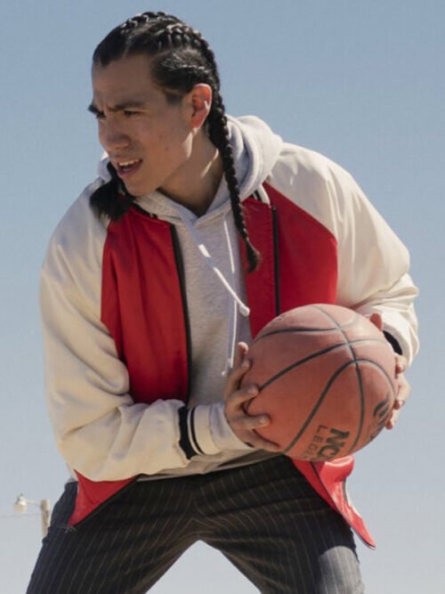 Kusem Goodwind Rez Ball 2024 Nataanii Jackson Bomber Red and White Jacket