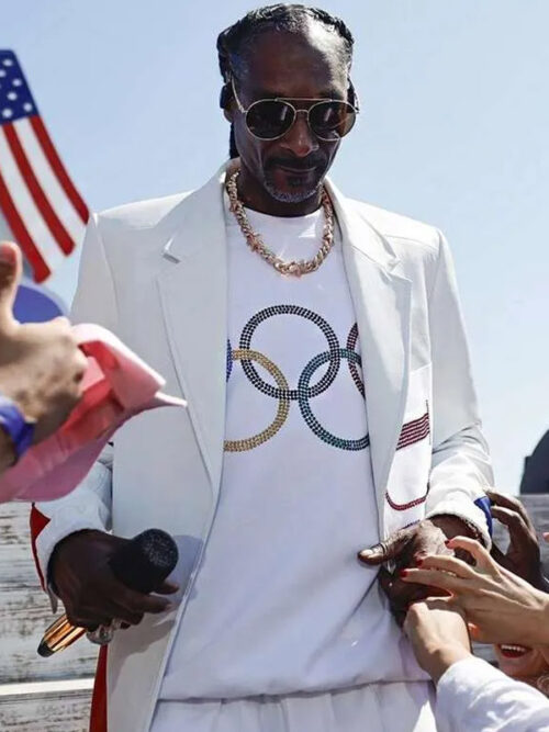 Olympic Games LA28 Snoop Dogg USA Leather Trench Coat