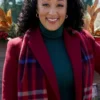 Scouting For Christmas Tamera Mowry-Housley Red Trench Coat