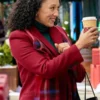 Scouting For Christmas Tamera Mowry Red Trench Coat