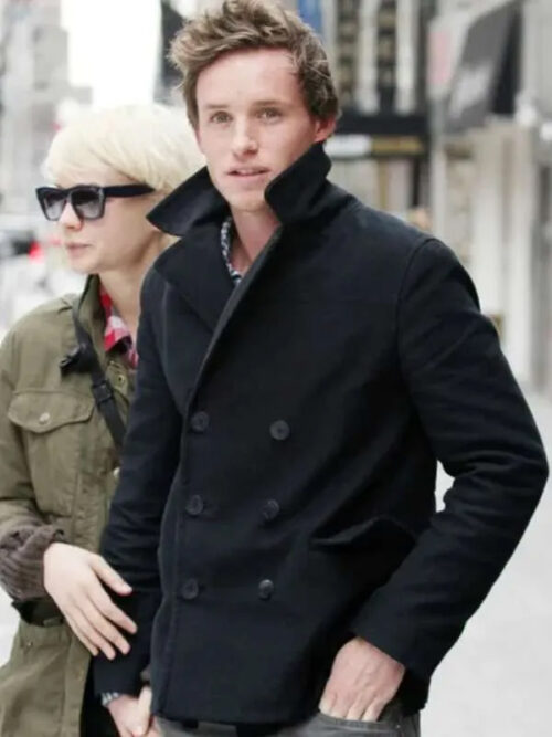The Day of the Jackal Eddie Redmayne Black Peacoat